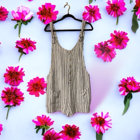 Xhilaration Periwinkle Blue & White Striped Romper - Picture 4 of 13